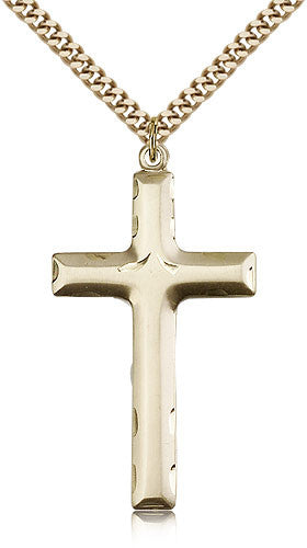 Gold Filled Crucifix Medal with Chain Pendant