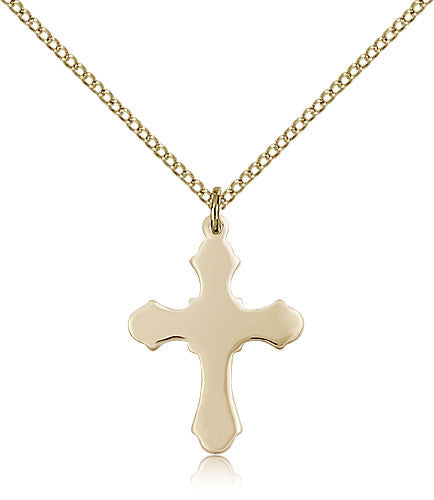 Gold Filled Cross Medal with Chain Pendant